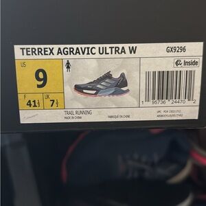 adidas TERREX Agravic Ultra W Navy and Light Blue Trail Shoes with Pink Accents